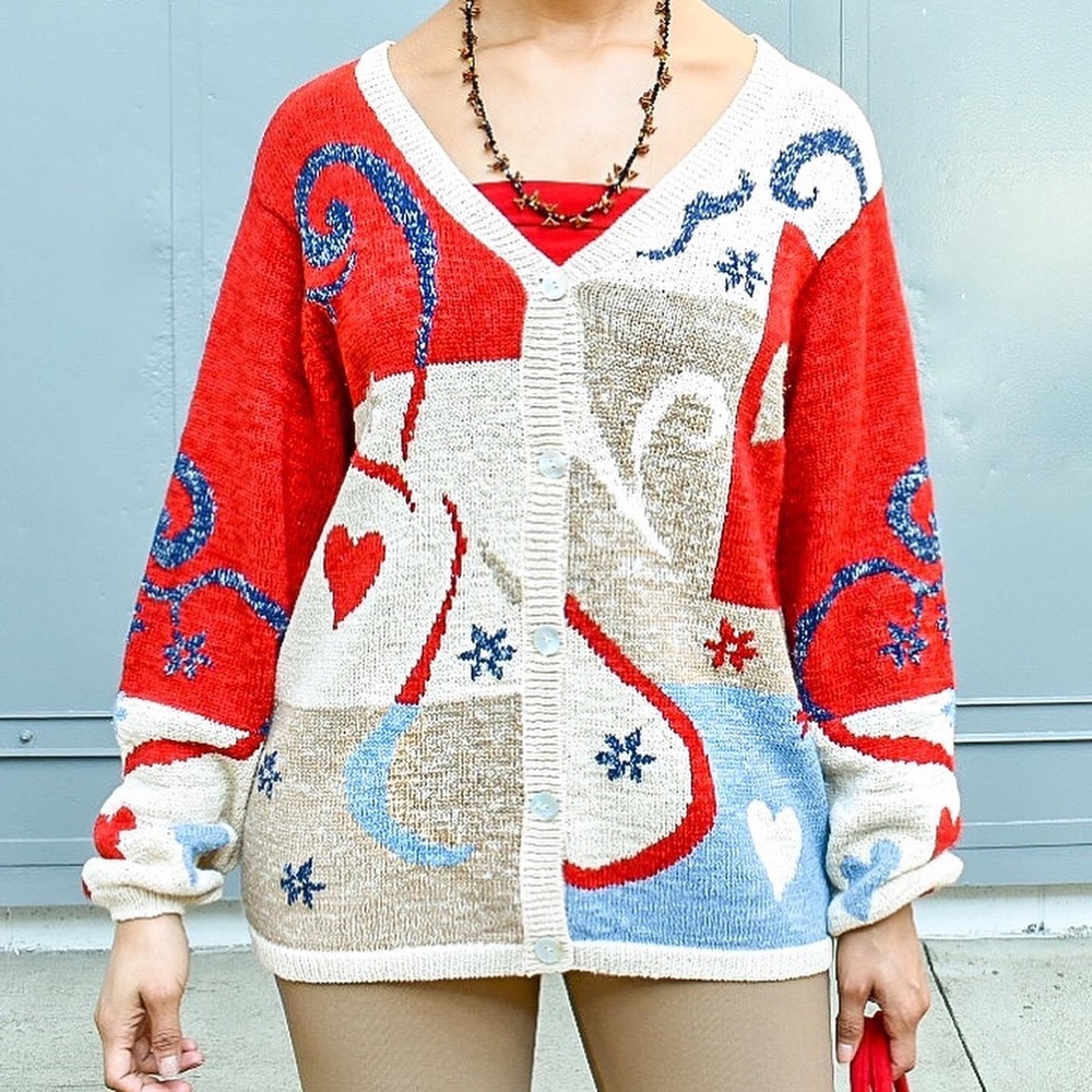 Coldwater Creek Red sweater sz XL